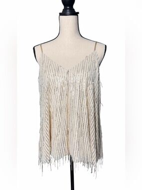 Southern Fried Chics Sequin Fringe Camisole Top - Disco Cowgirl - Size XXL NWT